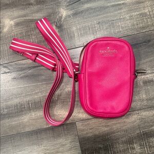 Kate Spade Fuchsia Crossbody with Striped Strap